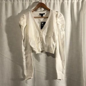 White Cardigan with Pearls